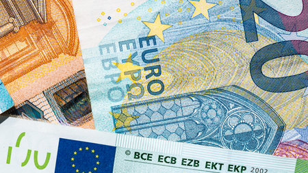 EURO currency. Europe inflation, EUR money. European Union currenyの写真素材