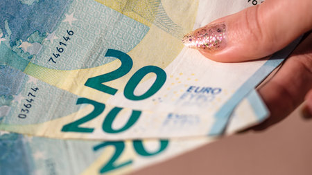 EURO currency. Europe inflation, EUR money. European Union currenyの写真素材