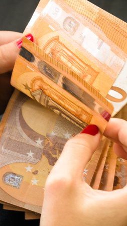 EURO currency. Europe inflation, EUR money. European Union currenyの写真素材
