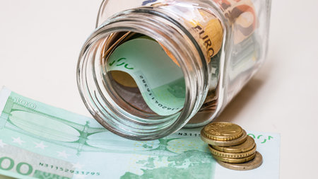 EURO currency. Europe inflation, EUR money. European Union currenyの写真素材