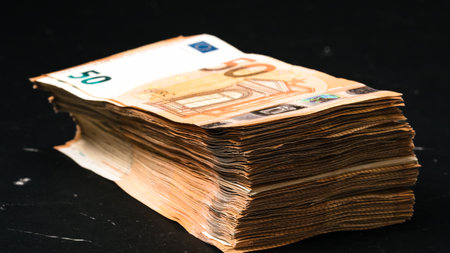 EURO currency. Europe inflation, EUR money. European Union currenyの写真素材