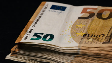 EURO currency. Europe inflation, EUR money. European Union curreny