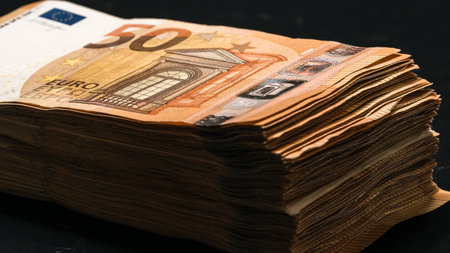 EURO currency. Europe inflation, EUR money. European Union currenyの写真素材