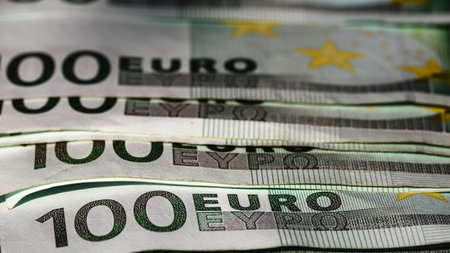EURO currency. Europe inflation, EUR money. European Union currenyの写真素材