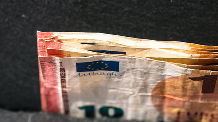 EURO currency. Europe inflation, EUR money. European Union currenyの写真素材