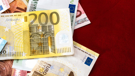 EURO currency. Europe inflation, EUR money. European Union currenyの写真素材