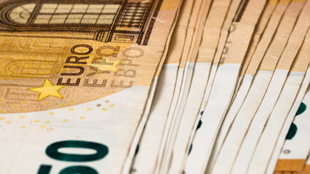 EURO currency. Europe inflation, EUR money. European Union currenyの写真素材