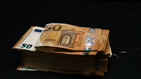 EURO currency. Europe inflation, EUR money. European Union currenyの写真素材