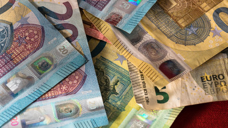 EURO currency. Europe inflation, EUR money. European Union currenyの写真素材