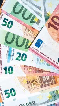 EURO currency. Europe inflation, EUR money. European Union currenyの写真素材