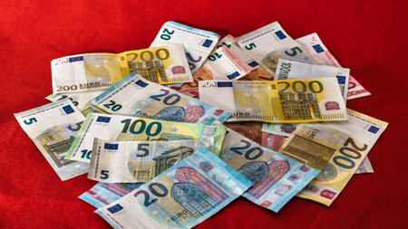 EURO currency. Europe inflation, EUR money. European Union currenyの写真素材