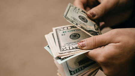 US dollar currency. USD inflation, US moneyの写真素材