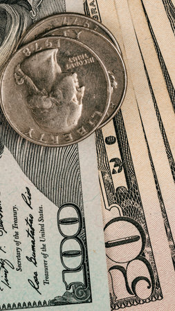 US dollar currency. USD inflation, US moneyの写真素材