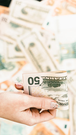 US dollar currency. USD inflation, US moneyの写真素材