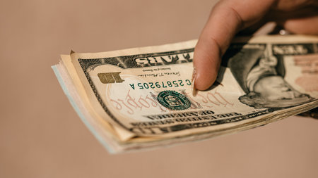 US dollar currency. USD inflation, US moneyの写真素材