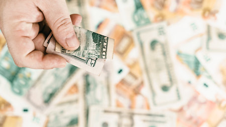 US dollar currency. USD inflation, US moneyの写真素材