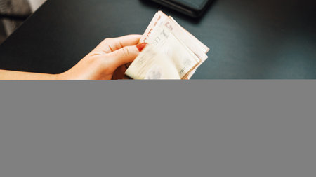 Romanian LEI Currency Banknote. RON Money European Currencyの写真素材