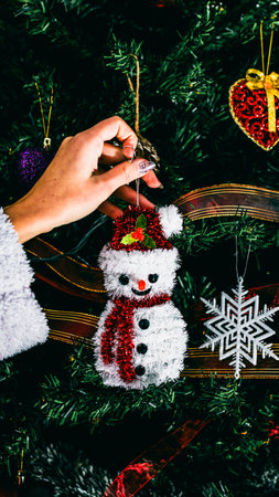 Christmas decorations. Colorful Christmas lights backgroundの写真素材