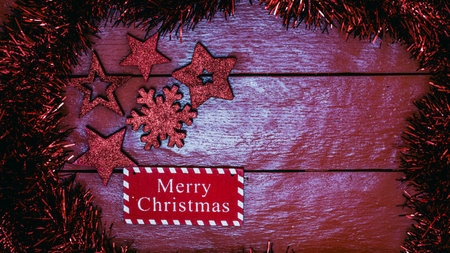 Christmas decorations. Colorful Christmas lights backgroundの写真素材