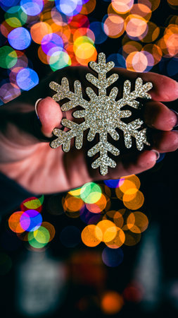 Christmas decorations. Colorful Christmas lights backgroundの写真素材