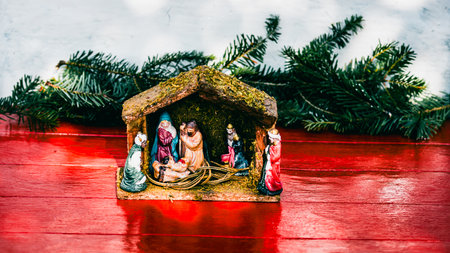 Christmas decorations. Colorful Christmas lights backgroundの写真素材