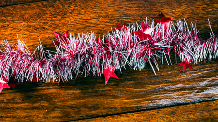 Christmas decorations. Colorful Christmas lights backgroundの写真素材