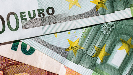 EURO currency. Europe inflation, EUR money. European Union currencyの写真素材