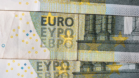EURO currency. Europe inflation, EUR money. European Union currencyの写真素材