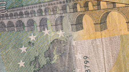 EURO currency. Europe inflation, EUR money. European Union currencyの写真素材