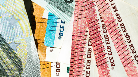 EURO currency. Europe inflation, EUR money. European Union currencyの写真素材