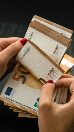 EURO currency. Europe inflation, EUR money. European Union currencyの写真素材
