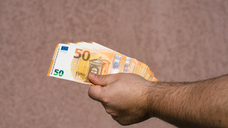 EURO currency. Europe inflation, EUR money. European Union currencyの写真素材