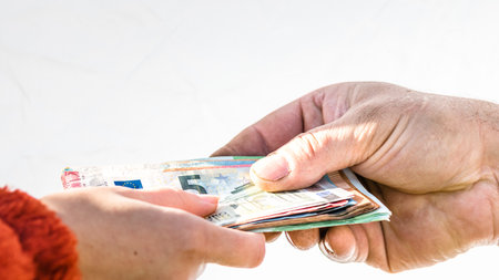 EURO currency. Europe inflation, EUR money. European Union currencyの写真素材