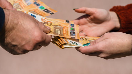 EURO currency. Europe inflation, EUR money. European Union currencyの写真素材