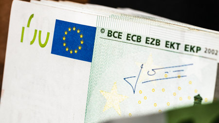 EURO currency. Europe inflation, EUR money. European Union currencyの写真素材