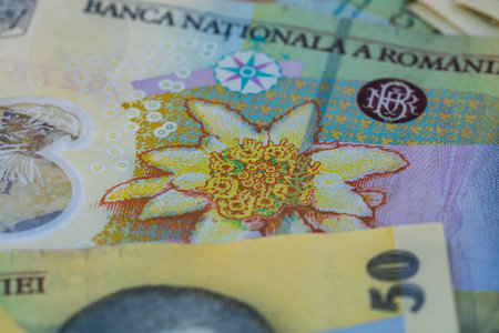 RON Leu Money European Currencyの写真素材