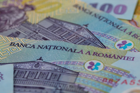 RON Leu Money European Currencyの写真素材