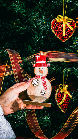 Christmas decorations. Colorful Christmas lights backgroundの写真素材