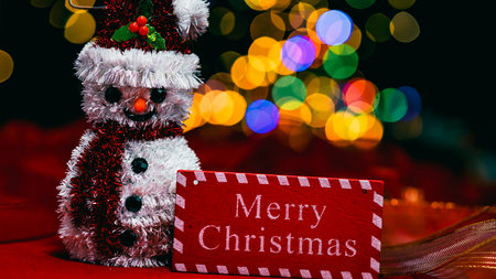 Christmas decorations. Colorful Christmas lights backgroundの写真素材