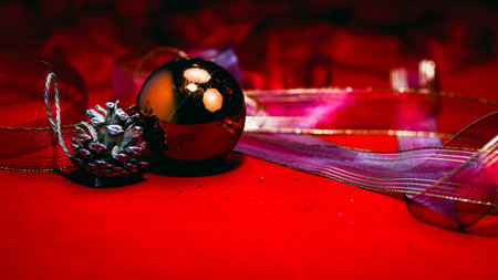 Christmas decorations. Colorful Christmas lights backgroundの写真素材