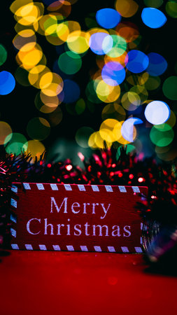 Christmas decorations. Colorful Christmas lights backgroundの写真素材