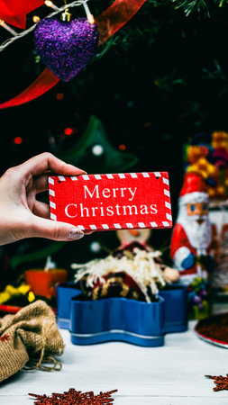 Christmas decorations. Colorful Christmas lights backgroundの写真素材