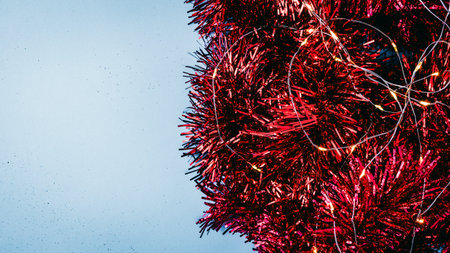 Christmas decorations. Colorful Christmas lights backgroundの写真素材