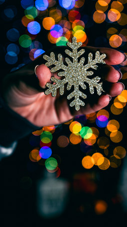 Christmas decorations. Colorful Christmas lights backgroundの写真素材