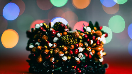 Christmas decorations. Colorful Christmas lights background