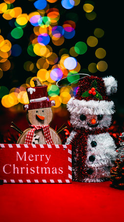 Christmas decorations. Colorful Christmas lights backgroundの写真素材