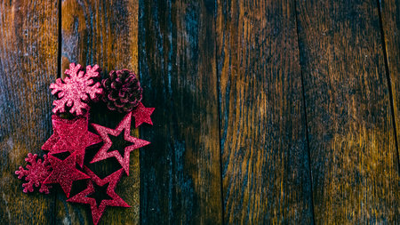 Christmas decorations. Colorful Christmas lights backgroundの写真素材