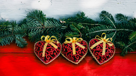 Christmas decorations. Colorful Christmas lights backgroundの写真素材