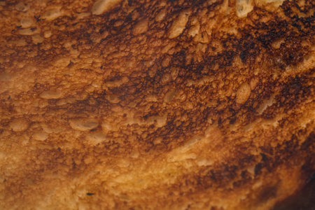 Slice of toast bread. Detail of toasted breadの写真素材