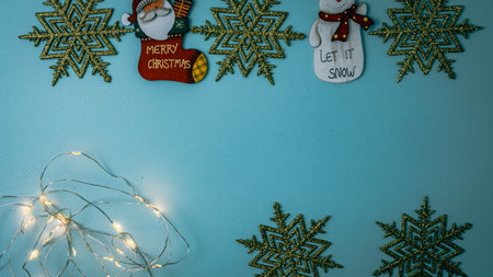 Christmas decorations. Colorful Christmas lights backgroundの写真素材